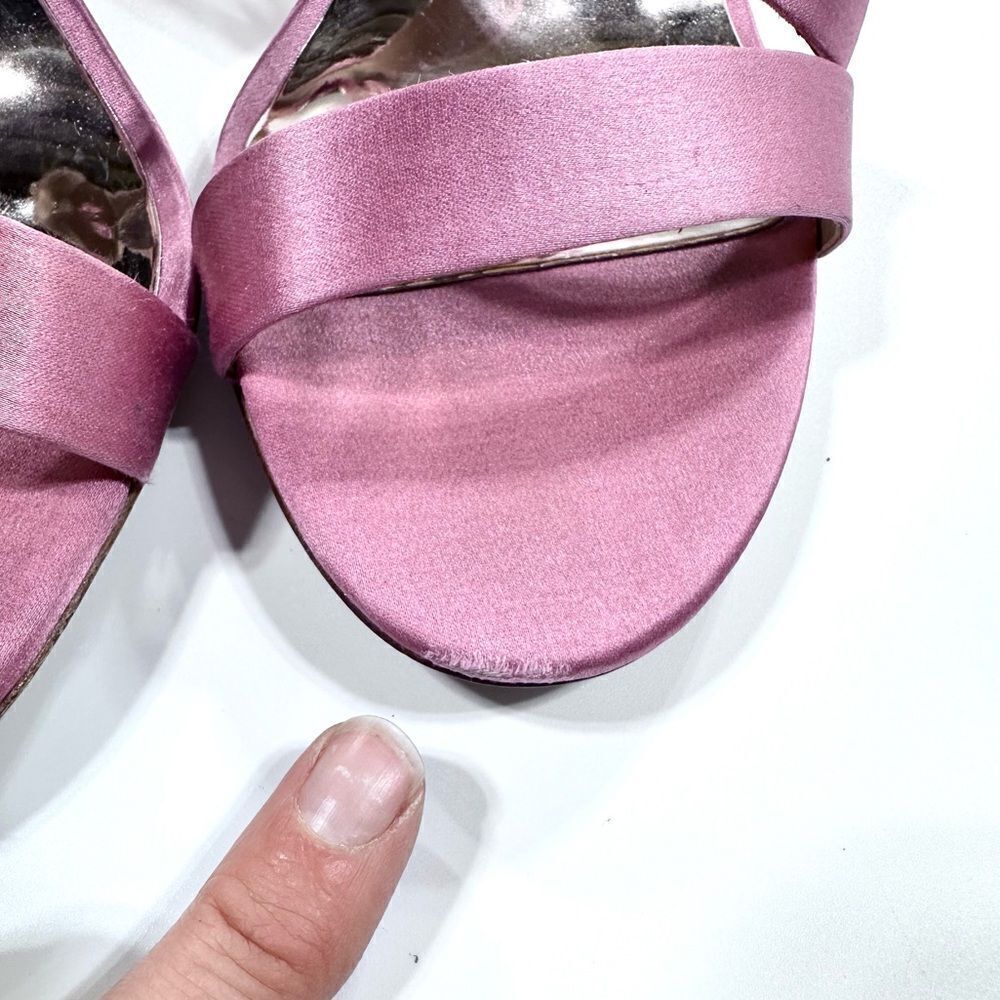 Badgley Mischka pink rhinestone stiletto bridal collection heel 8.5 - Picture 6 of 9